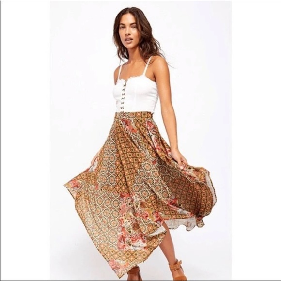 NWT Free People Stay Awhile Handkerchief Skirt - Picture 3 of 7